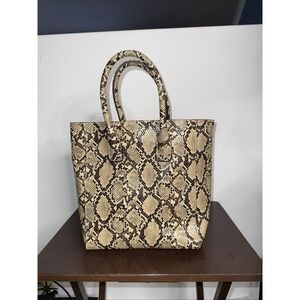 Just Fab Womens Snakeskin Print Tote, Purse Handbag